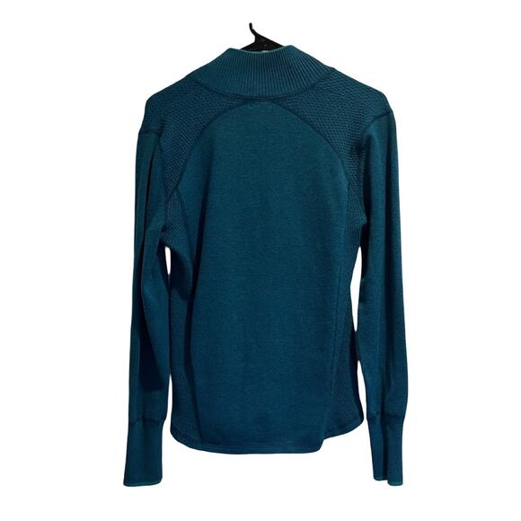 Eddie Bauer Quarter Zip Pullover Womens Size Large Teal - Picture 2 of 7